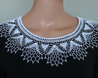 Handmade White Crochet Collar