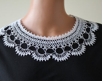 Handmade White Crochet Lace Neck Accessory