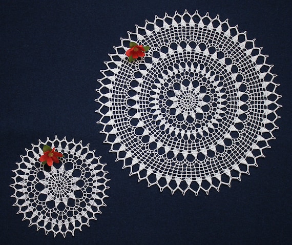 Crochet Doilies Set of 2, Crochet Doilies, Crochet Coaster, Lace