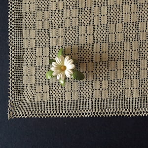 Beautiful cotton crochet tablecloth, lace square wedding tablecloth, cotton square tablecloth