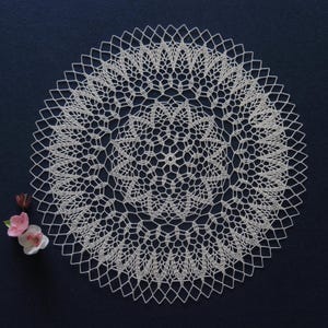 crochet doily, lace crochet doily, big crochet doily, white crochet doily