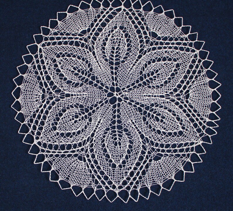 Knitted Doily Lace Round Doily Lace Knit Doily White Etsy