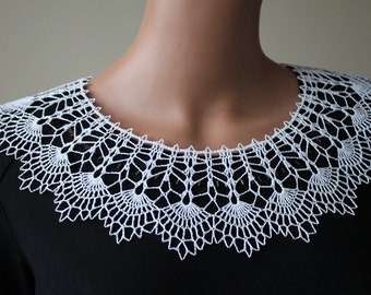 White Handmade Crochet Collar