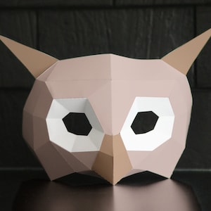 Eulen Gesichtsmaske Muster - Papercraft DIY - Download, ausdrucken und selber machen