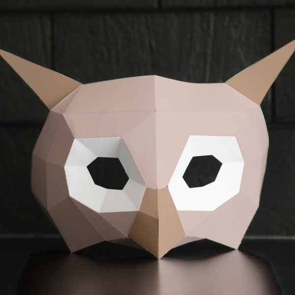 Owl Face Mask Pattern - Papercraft DIY - Download, Print and Make Your Own