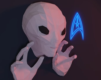 Alien Wall Sculpture Pattern - Papercraft DIY - Download, Print and Make Your Own