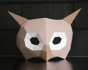 Owl Face Mask Pattern - Papercraft DIY - Download, Print and Make Your Own