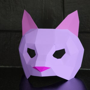 Cat Face Mask Pattern - Papercraft DIY - Download, Print and Make Your Own