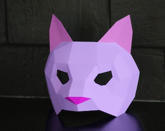 Cat Face Mask Pattern - Papercraft DIY - Download, Print and Make Your Own