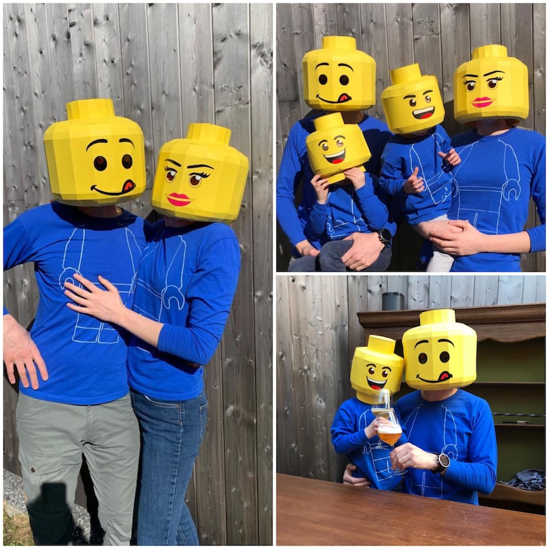 Brickhead Paper Mask Pattern: DIY Papercraft Maxifig Head (Includes SVG, DXF Files)(Digital Download image 2