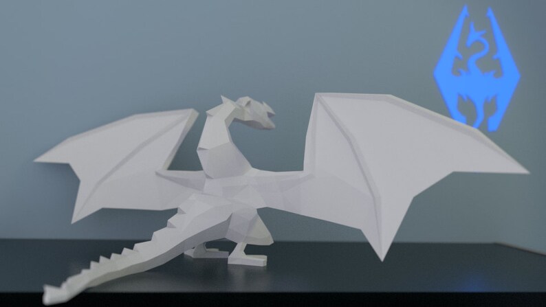Fantasy Dragon Sculpture Pattern - Papercraft DIY - Download, Print and ...