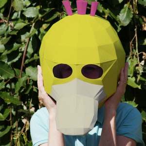 Patroon eendmasker - Papercraft Psyduck - DIY, downloaden, afdrukken en zelf maken