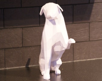 Dog Sculpture Pattern - Papercraft DIY - Download, Print and Make Your Own