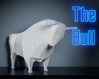 Bull Sculpture Pattern - Papercraft DIY - Download, Print and Make Your Own