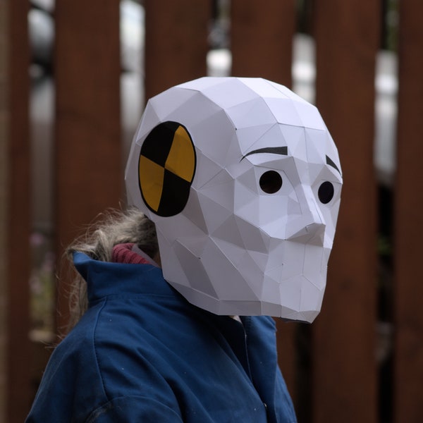 Crash Test Dummy Mask Pattern - Papercraft DIY - Download, Print and Make Your Own