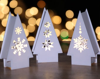 Scandinavian Snowflake Lantern Bundle - SVG Cricut, Silhouette, PDF, Nordic Christmas Lantern