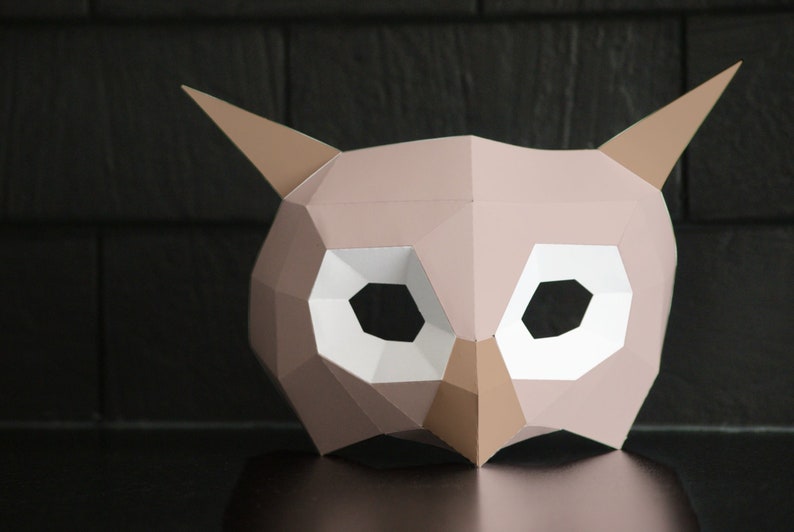 Owl Face Mask Pattern Papercraft DIY Download Print and | Etsy