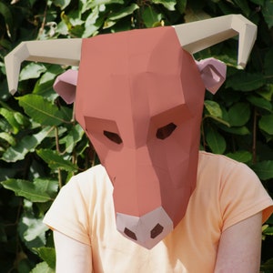 Bull Mask Pattern - Papercraft DIY - Download, Print and Make Your Own