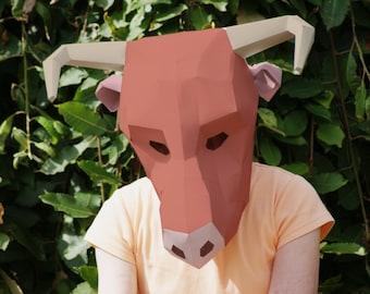 Bull Mask Pattern - Papercraft DIY - Download, Print and Make Your Own