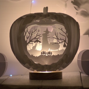 Witches Pumpkin - Halloween Pop-up Sliceform 3D LightBox - SVG, Studio, PDF files, Download, Print or Cut out and Make Your Own