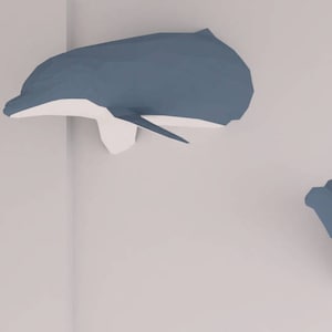 Motif de sculpture murale dauphin - DIY en papier - Téléchargez, imprimez et créez le vôtre