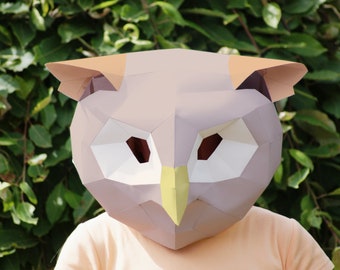 The Owl Mask - Papercraft DIY - Download, Print and Make Your Own