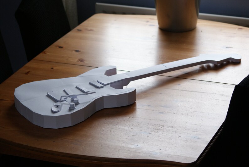 Electric Guitar Sculpture Fender Stratocaster Papercraft Diy Download Print And Make Your Own - 