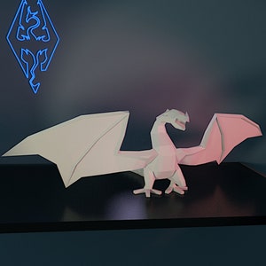 Fantasy Dragon Sculpture Pattern - Papercraft DIY - Download, Print and Make Your Own