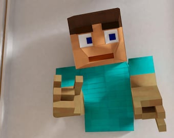 Steve Robot Wall Sculpture Pattern Papercraft fai da te