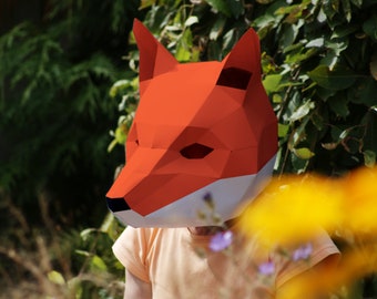 Fox Mask Pattern - Papercraft DIY - Download, Print and Make Your Own