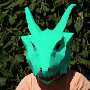 Drachen Maske Muster - Papercraft DIY - Download, ausdrucken und selber machen