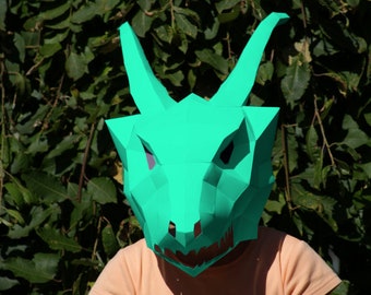 Dragon Mask Papercraft Pattern - Papercraft DIY - Download, Print and Make Your Own