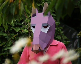 Horse Mask Pattern - Papercraft DIY - Download, Print and Make Your Own