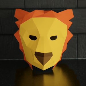 Lion Face Mask Pattern - Papercraft DIY - Download, Print and Make Your Own