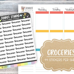 GROCERIES - Kawaii Planner Stickers - Label Stickers - Journal Stickers - Header Stickers - TX008