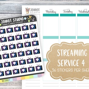 STREAMINGSERVICE 4 - Kawaiiplannerstickers - tv-stickers - dagboekstickers - schattige stickers - decoratieve stickers - K0144