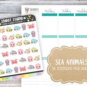 MEERESTIERE - Kawaii Planner Aufkleber - Meerestiere - Aquarium - Journal Aufkleber - Niedliche Aufkleber - Dekorative Aufkleber - K0077