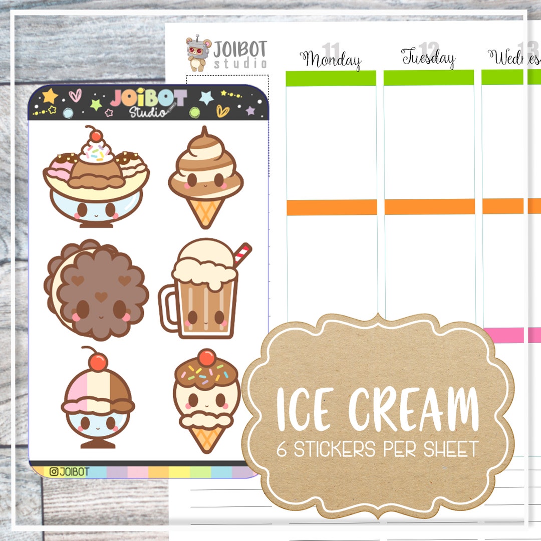 White Cream Sticker ICE CREAM - LARGE - 1.5