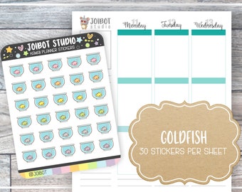 GULDFISK - Kawaii Planner Stickers - Akvariumklistermärken - Journalklistermärken - Söta klistermärken - Dekorativa klistermärken - K0091