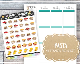 PASTA - Kawaii Planner Stickers - Italian Food Stickers - Journal Stickers - Cute Stickers - Decorative Stickers - K0101