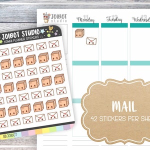 CORREO - CARTA - PAQUETE - Pegatinas Kawaii Planner - Pegatinas Happy Mail - Pegatinas de diario - Pegatinas lindas - Pegatinas decorativas - K0005