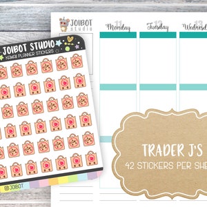 TRADER J's - Pegatinas Kawaii Planner - Pegatinas de comestibles - Pegatinas de diario - Pegatinas lindas - Pegatinas decorativas - K0130