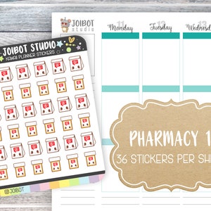 PHARMACY CHAIN 1 - Kawaii Planner Stickers - Medicine Stickers - Journal Stickers - Cute Stickers - Decorative Stickers - K0171