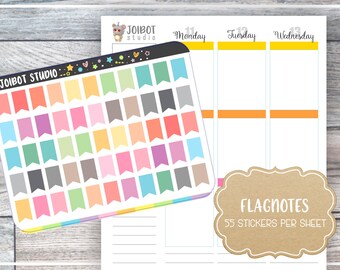 FLAGNOTES - Kawaii Planner Stickers - Funktionella klistermärken - Journalklistermärken - Söta klistermärken - Dekorativa klistermärken - F0004