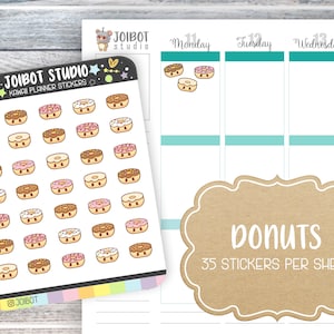 DONUTS - Kawaii Planner Stickers - Breakfast Stickers - Journal Stickers - Cute Stickers - Decorative Stickers - K0009