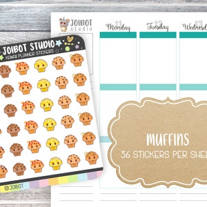 MUFFINS - Kawaii Planner Stickers - Food Stickers - Journal Stickers - Cute Stickers - Decorative Stickers - K0162
