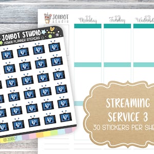 STREAMINGSERVICE 3 - Kawaiiplannerstickers - tv-stickers - dagboekstickers - schattige stickers - decoratieve stickers - K0137