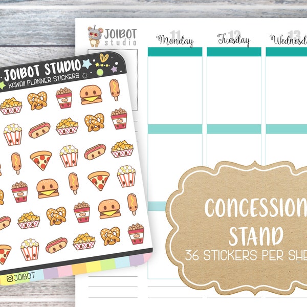 CONCESSION STAND - Kawaii Planner Stickers - Sports Stickers - Journal Stickers - Cute Stickers - Decorative Stickers - K0107