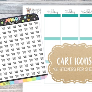 GROCERY CART ICONS - Kawaii Planner Stickers - Journal Stickers - Cute Stickers - Decorative Stickers - Calendar Stickers - IC008