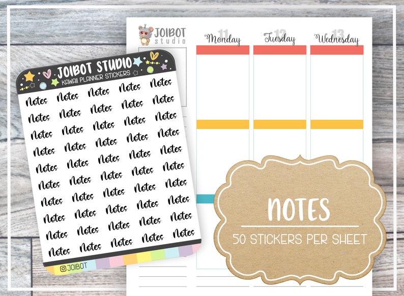 NOTES - School Stickers - Kawaii Planner Stickers - Label Stickers ...